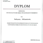 Dyplom ukończenia szkolenia z zakresu psychoterapii psychoanalitycznej – Artur Ulman.