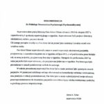 Rekomendacja superwizorska dla Artura Ulmana na członka zwyczajnego towarzystwa psychoterapii.